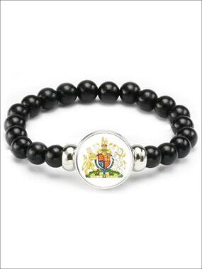 Patriotic National Emblem Beaded Elastic Rope Bracelet One Size Unisex